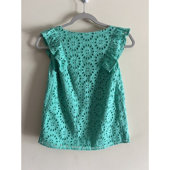 Lilly Pulitzer  Pulitzer Flutter Sleeve Top, Mint Green, XXS EUC - Picture 4 of 4